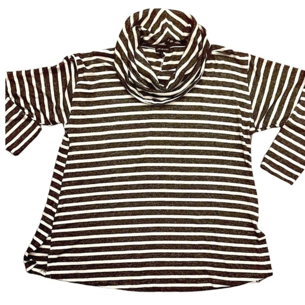 Lane Bryant Knit Turtleneck Sweater Womens Size 14/16 Stripe Cottagecore Coastal